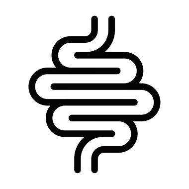 Kalın minimalist vektör tarzında bağırsak ikonu. Düzenlenebilir vuruş