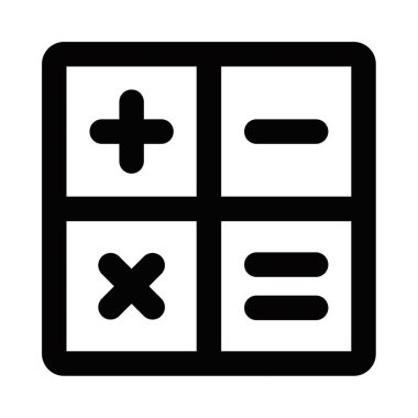 Temiz minimalist vektör tarzında hesap makinesi simgesi. Düzenlenebilir vuruş