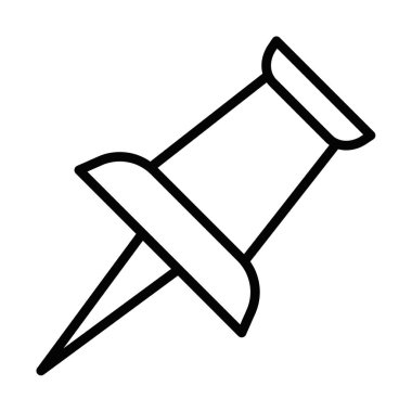 Pushpin vektör simgesi kalın dış hat tarzında. Düzenlenebilir vuruş