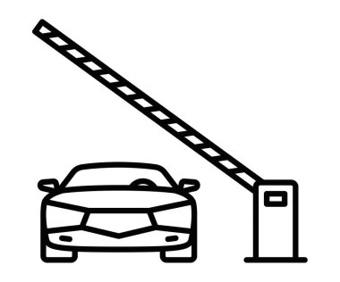 Park engeli vektör tasarımı olan bir araba. Düzenlenebilir vuruş