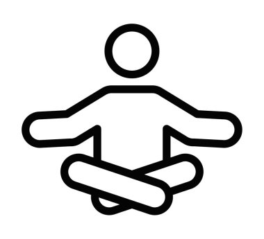 Çizgi biçimi illüstrasyonunda yoga meditasyon simgesi. Düzenlenebilir vuruş