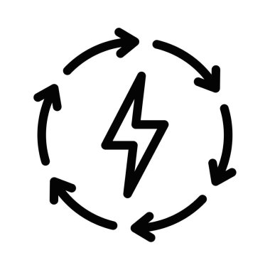 Yenilenebilir enerji ikonu sanat tarzında. Düzenlenebilir vuruş