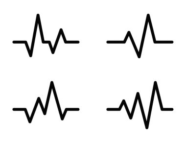 Kalp atışı çizgisi vektör simgesi minimum tasarım ile ayarlandı. Düzenlenebilir vuruş