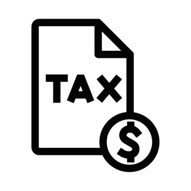 Taslak biçiminde vergi belgesi vektör simgesi. Düzenlenebilir vuruş