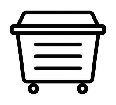 Dumpster vector icon in simple line style. Editable stroke clipart