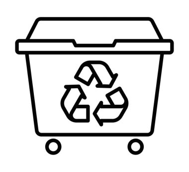 Okları olan çöp kutusu vektör simgesi geri dönüşümü. Düzenlenebilir vuruş