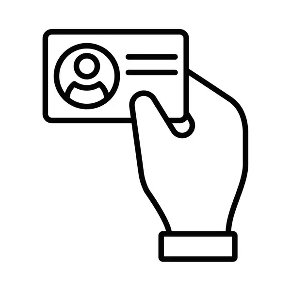 Bir kimlik kartı simgesini ana hatlarıyla tutuyor. Düzenlenebilir vuruş.