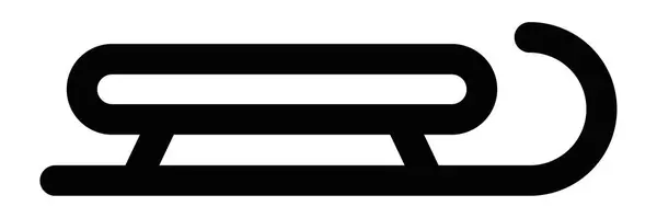 Kış kızağı vektör simgesi taslak biçiminde. Düzenlenebilir vuruş.