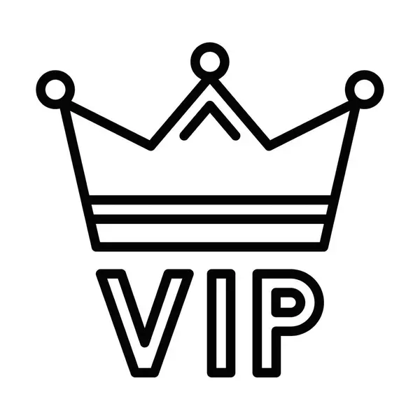 Çizgi sanatı VIP taç vektör illüstrasyonu. Düzenlenebilir vuruş