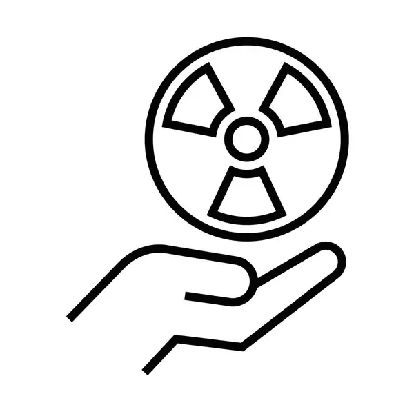 El ele tutuşan radyasyon tehlike işareti taşıyıcısı. Düzenlenebilir vuruş