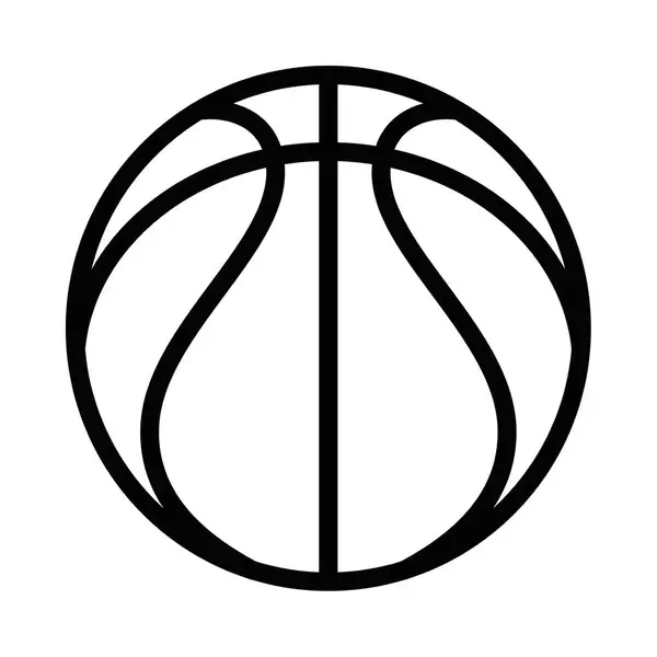 Siyah hatlı minimalist basketbol ikonu. Düzenlenebilir vuruş