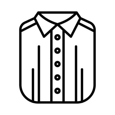 Yakalı resmi bir düğmeli gömleğin simgesi. Düzenlenebilir vuruş