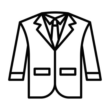 Kravatlı resmi bir iş elbisesi ikonu. Düzenlenebilir vuruş