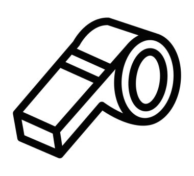 Kalın hatlı vektör biçiminde ıslık simgesi. Düzenlenebilir vuruş