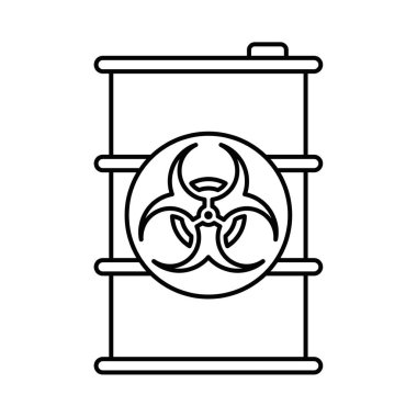 Biyolojik tehlike varil sembolü vektör simgesi. Düzenlenebilir vuruş