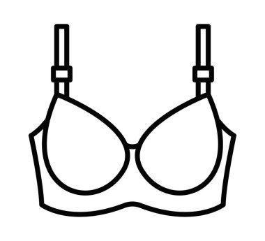 Ayarlanabilir kayışları temiz vektör tarzında olan sütyen simgesi. Düzenlenebilir vuruş