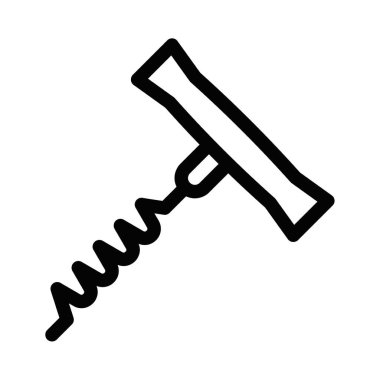 Taslak biçimli tirbuşon araç simgesi, vektör illüstrasyonu. Düzenlenebilir vuruş.