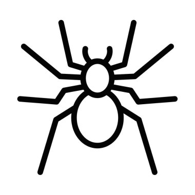 Asgari taslak biçimli örümcek simgesi, vektör illüstrasyonu. Düzenlenebilir vuruş.