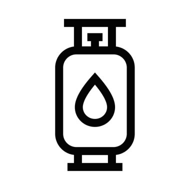 Damla sembollü LPG gaz silindiri simgesi. Düzenlenebilir vuruş.