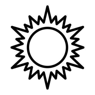 Keskin ışınları olan ve ana hatları en düşük olan güneş. Düzenlenebilir vuruş