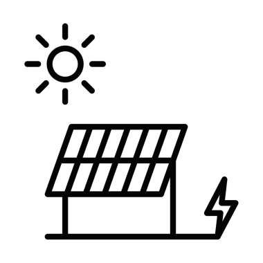 Güneş enerjisi üreten güneş paneli. Düzenlenebilir vuruş