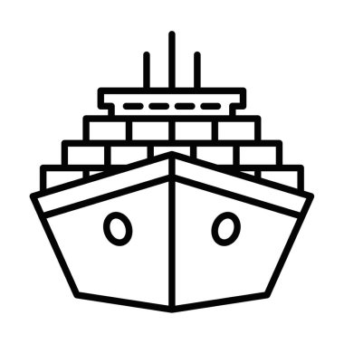 Kargo gemisi konteynır taşıyor. Düzenlenebilir vuruş