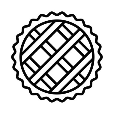 Yuvarlak örgü turta ikonu, basit vektör çizimi. Düzenlenebilir vuruş