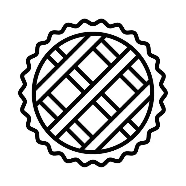 Yuvarlak örgü turta ikonu, basit vektör çizimi. Düzenlenebilir vuruş