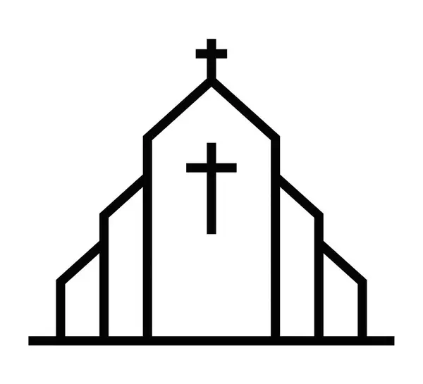 Çapraz vektör illüstrasyonlu kilise ikonu. Düzenlenebilir vuruş