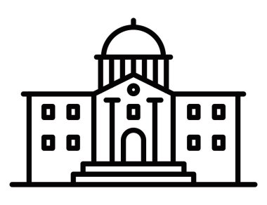 Devletin kubbe çatısı olan vektör ikonu. Düzenlenebilir vuruş