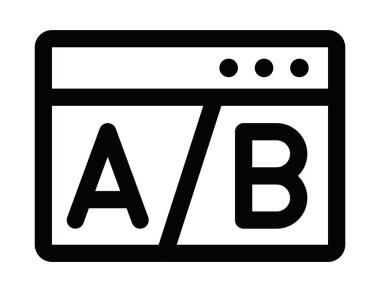 Web sitesi optimizasyonu için A / B vektör simgesi. Düzenlenebilir vuruş