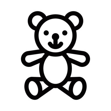 Taslak biçiminde sevimli oyuncak ayı vektör ikonu. Düzenlenebilir vuruş