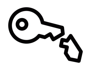 Başarısızlığı simgeleyen anahtar vektör simgesi. Düzenlenebilir vuruş