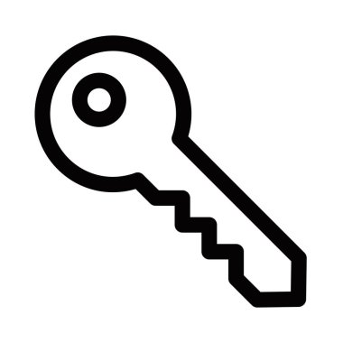 Asgari taslak biçiminde klasik anahtar vektör simgesi. Düzenlenebilir vuruş