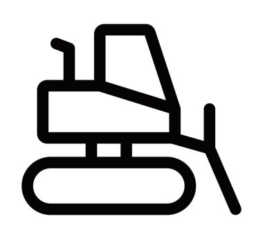 İnşaatı temsil eden buldozer vektör ikonu. Düzenlenebilir vuruş
