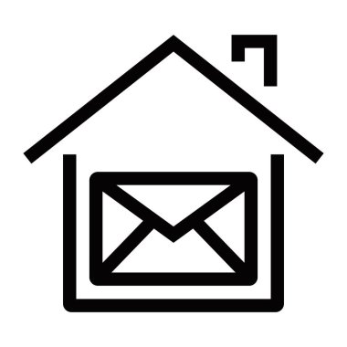 İçinde mektup olan bir ev, muhtemelen bir postane. Düzenlenebilir vuruş