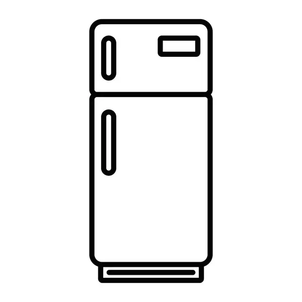 Buzdolabı vektör ikonu. Dondurucu ve tutacakları var. Düzenlenebilir vuruş