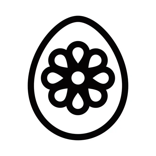 Çiçek desenli dekoratif Paskalya yumurtası ikonu. Düzenlenebilir vuruş