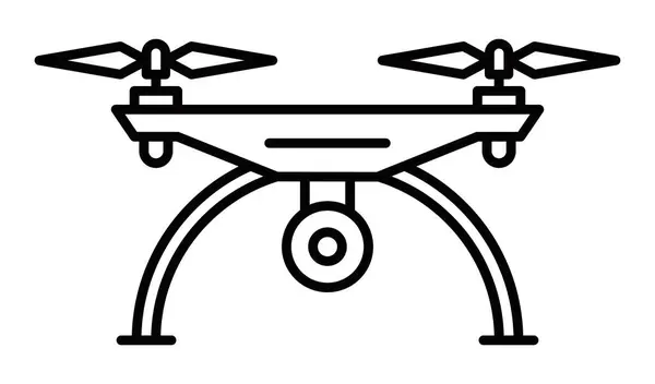 Pervaneli ve lensli kamera drone vektör simgesi. Düzenlenebilir vuruş