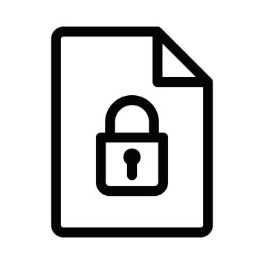 Güvenlik temaları için kilitli gizli belge vektör simgesi. Düzenlenebilir vuruş