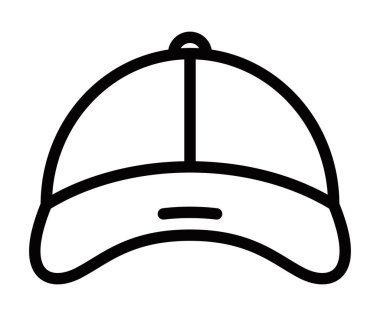 Spor ve moda temaları için beysbol şapkası vektör ikonu. Düzenlenebilir vuruş