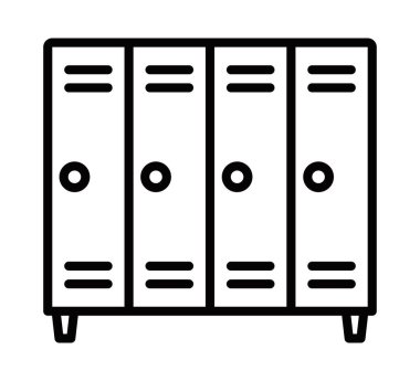 Güvenlik ve depolama temaları için dolap vektör simgesi. Düzenlenebilir vuruş