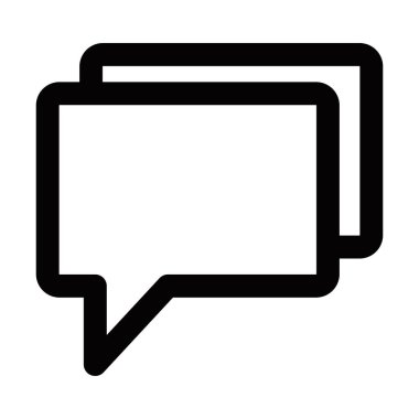 Sohbet baloncukları mesajlaşma ve iletişim temaları için vektör simgesi oluşturur. Düzenlenebilir vuruş