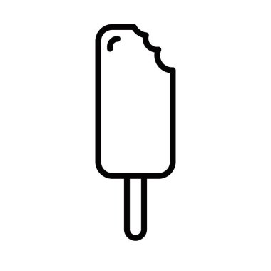 Isırık izli dondurma ikonu. Düzenlenebilir vuruş