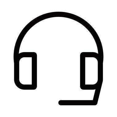 Kulaklık simgesi, siyah ana hatlı vektör çizimi. Düzenlenebilir vuruş