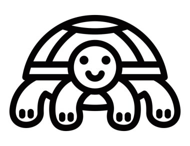 Şirin kaplumbağa ikonu, siyah ana hatlı vektör çizimi. Düzenlenebilir vuruş