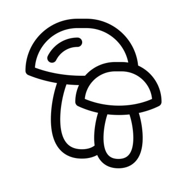 Mantar ikonu, siyah ana hatlı vektör çizimi. Düzenlenebilir vuruş