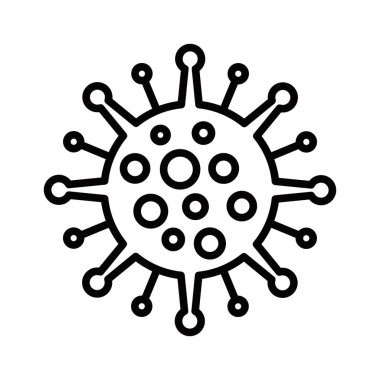 Virüs ikonu, siyah ana hatlı vektör çizimi. Düzenlenebilir vuruş