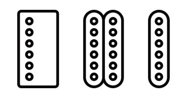 Güçlü bir ses için gerekli olan elektro gitar pikapları. Vektör simgesi. Düzenlenebilir vuruş