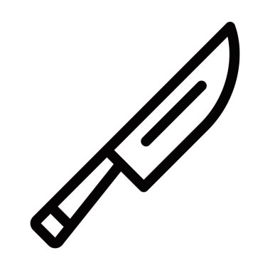 Saplı keskin mutfak bıçağı. Vektör simgesi. Düzenlenebilir vuruş